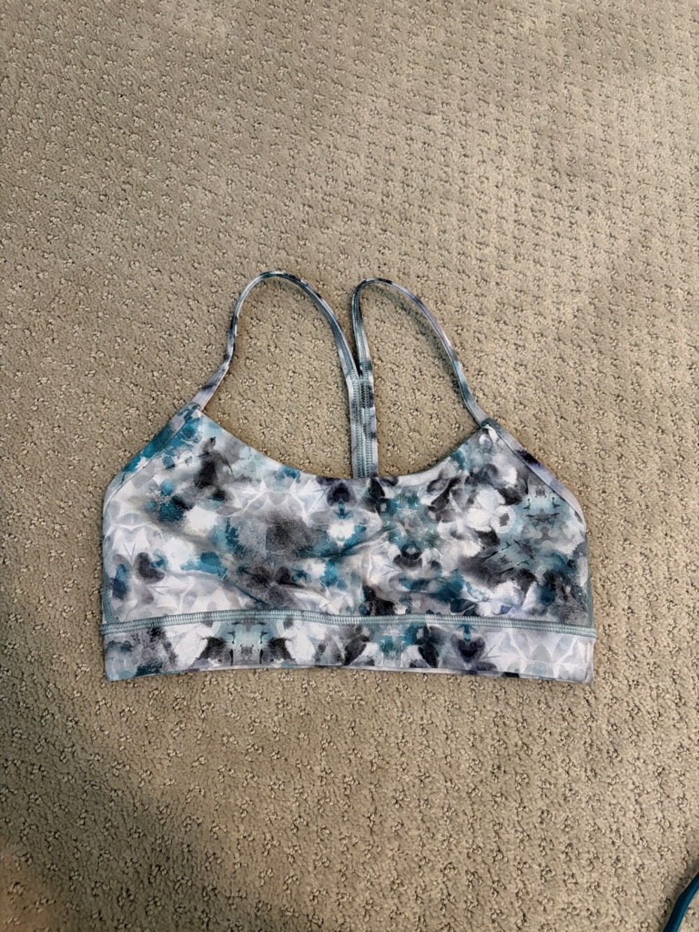lululemon athletica Floral Watercolor Bralette in Teal and Gray